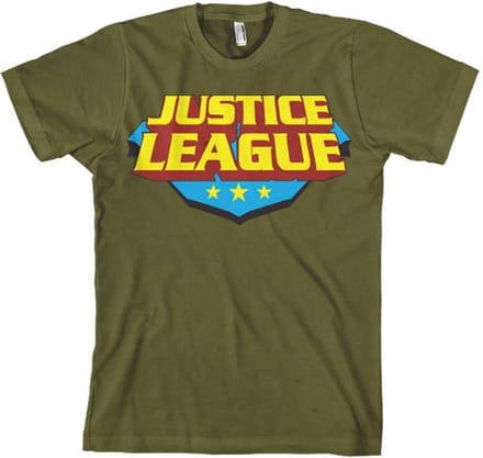 DC Comics Justice League Heren Tshirt -L- Classic Logo Groen