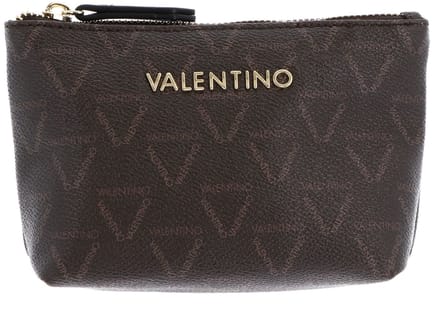 VALENTINO Toilettas Lady Re Soft Cosmetic Case Moro / Nero Donkerbruin