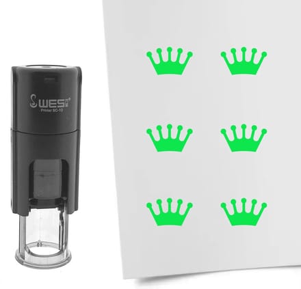 CombiCraft Stempel Kroon 10mm rond - groene inkt