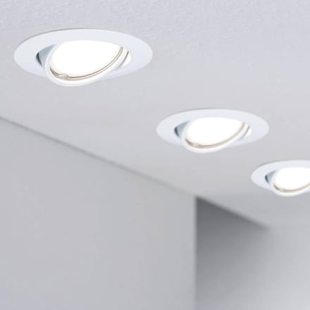 Inbouwlamp Base Basisset zwenkbaar rond 90 mm 20° GU10 max. 10W 230V dimbaar Wit