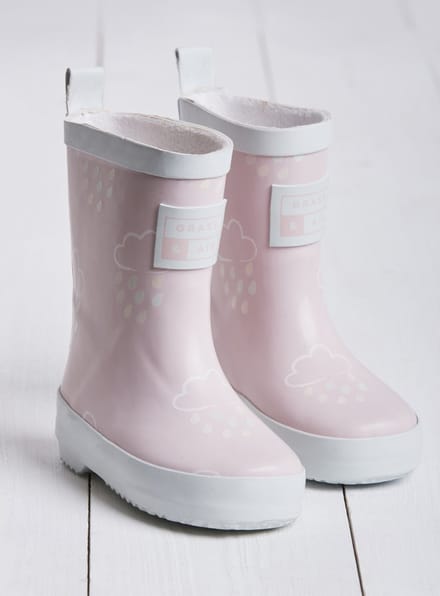 Grass & Air Kleuronthullende Regenlaarzen Baby Pink Maat 23 (UK6)