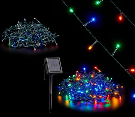 Krist+ Kerstverlichting/feestverlichting - solar - 150 gekleurde LED lampjes - 900 cm