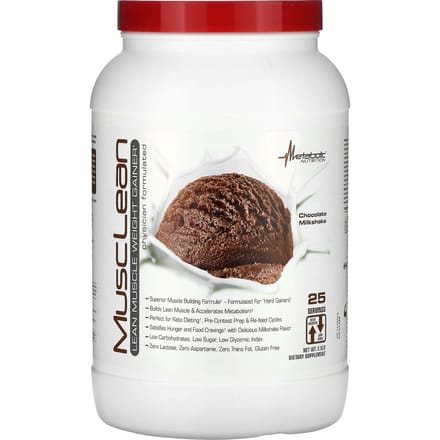 Metabolic Nutrition, MuscleLean, Spiergroei Lean, Chocolade Milkshake, 2,5 lb.