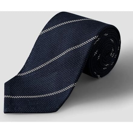 Eton Das Striped Grenadine Silk Navy / male