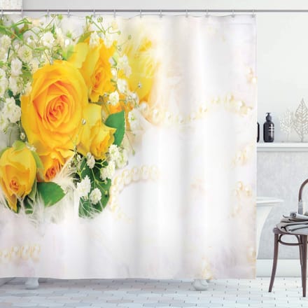 ABAKUHAUS Douchegordijn – Gebloemd – 175x220 cm – Polyester, Waterafstotend