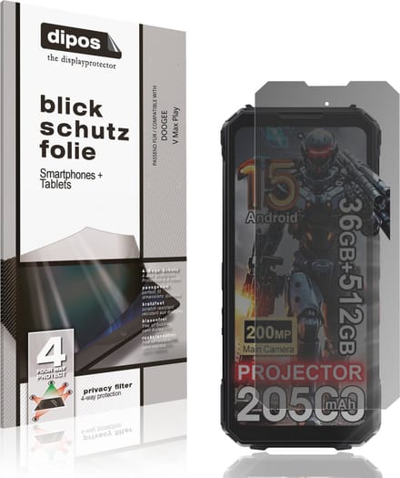 dipos – Matte Privacy Screenprotector geschikt voor DOOGEE V Max Play | Anti-Spy Beschermfolie