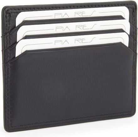Pia Ries 753 -  Delux Man Pasjesportemonnee - Zwart Leer