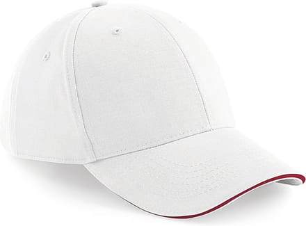 Beechfield Pet Athleisure met 6 panelen B20 - White / Classic Red - One size