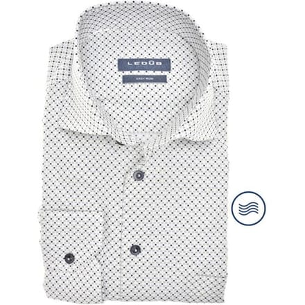 Ledûb Overhemd Allover Fine Pattern Easy-Iron Cotton Groen / male