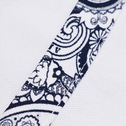 Lambretta Heren SS24 Paisley Taped Polo Shirt (Wit)