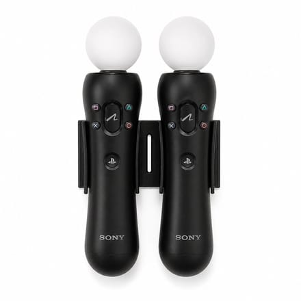 Controller wandhouder geschikt voor PlayStation Move - PS3 / PS4 / VR - Voor 2 controllers - Zonder boren - Zwart
