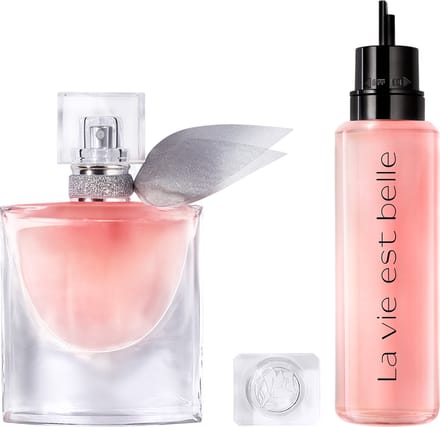 Lancôme 2-Step Refillable Routine Parfum voor Dames | Navulling - La Vie est Belle Eau de Parfum Navulbare Flacon 30ml & Navulling 100ml – Bloemige & Fruitige Damesparfum - Totaal 130ml