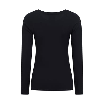 Mountain Warehouse Dames/Dames Carmel Geribbelde Naadloze Thermo Top (Zwart)