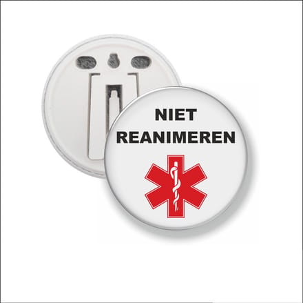 Button Met Clip 58 MM - Niet Reanimeren