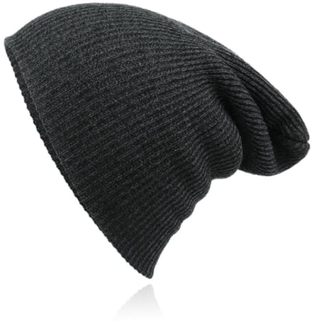 Beanie Muts in Katoenblend voor Mannen - Donkergrijs