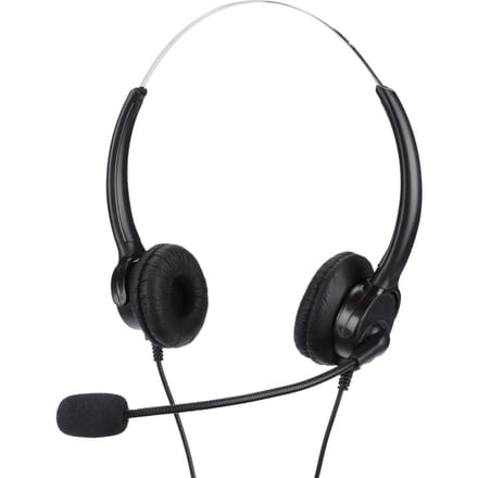 RJ9-telefoonheadset met snoer, binaurale telefoonhoofdtelefoon met ruisonderdrukkende microfoon voor callcenters