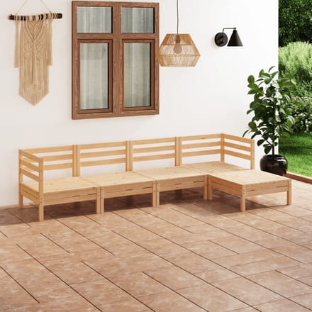 vidaXL - 5-delige - Loungeset - massief - grenenhout