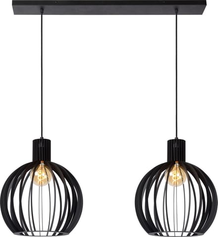 Lucide MIKAELA - Hanglamp - 2xE27 - Zwart