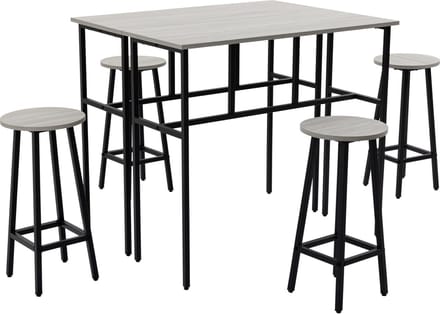 HOMCOM Bartisch-Set mit 4 Hockern 835-678