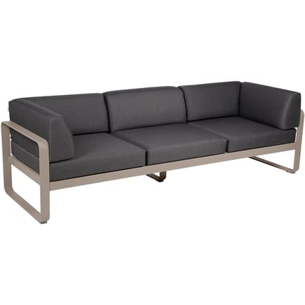 Fermob BELLEVIE club sofa 3 zits - 14 muskaat - A3 grafietgrijs