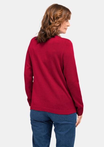 Pullover met opstaande kraag - bordeaux - Gr. 48 van Goldner Fashion