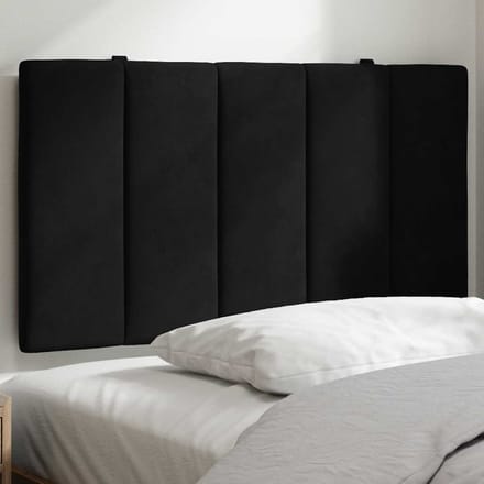 vidaXL - Hoofdbordkussen - "Hanko" - 80 - cm - fluweel - zwart
