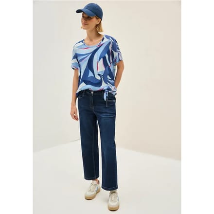 Bedrukte blouse met knoop