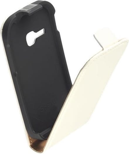 LELYCASE Flip Case Lederen Hoesje Samsung Galaxy Young Wit