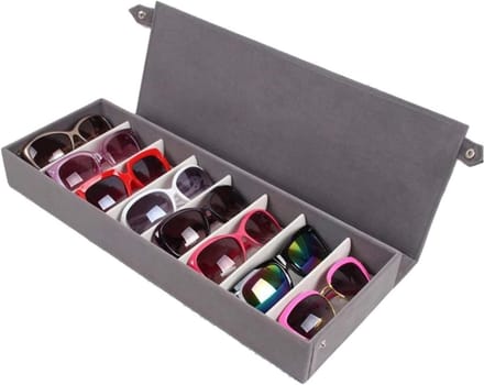 Brillen Organizer - Brilhouder Display - Glazen Opbergen - 8 Vakken - 486 cm - Grijs