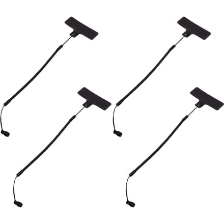 4 stuks Intrekbare Pen Leash met Ring Anti-Verlies Elastische Pen Lanyard voor Schrijfborden Klemborden Penhouder Bevestiging zwart