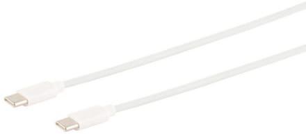 USB Lade-Sync Kabel, USB C Stecker auf USB-C Stecker, 2.0, ABS, weiß, 0,5m