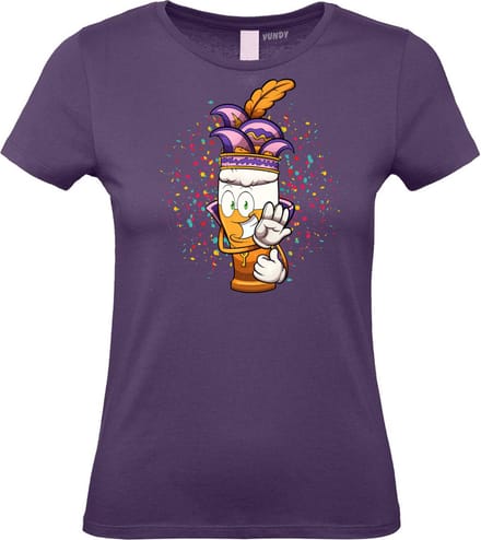 Dames T-shirt Alaaf Bier | Carnaval | Carnavalskleding Dames Heren | Paars | maat S