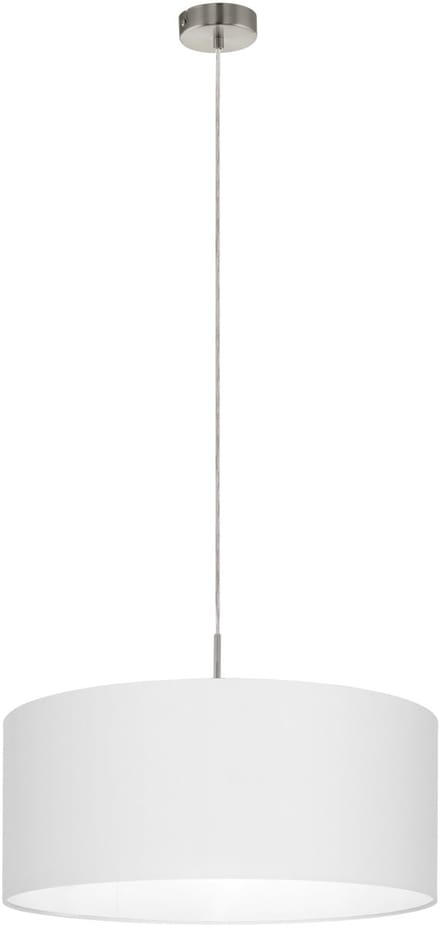 EGLO Pasteri - Hanglamp - 1 Lichts - Ø530mm. - Nikkel-Mat - Wit