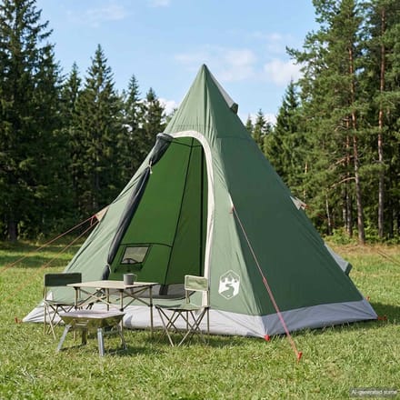 vidaXL - 3-persoons - Groen - 185T - Polyester - met - PU - Coating