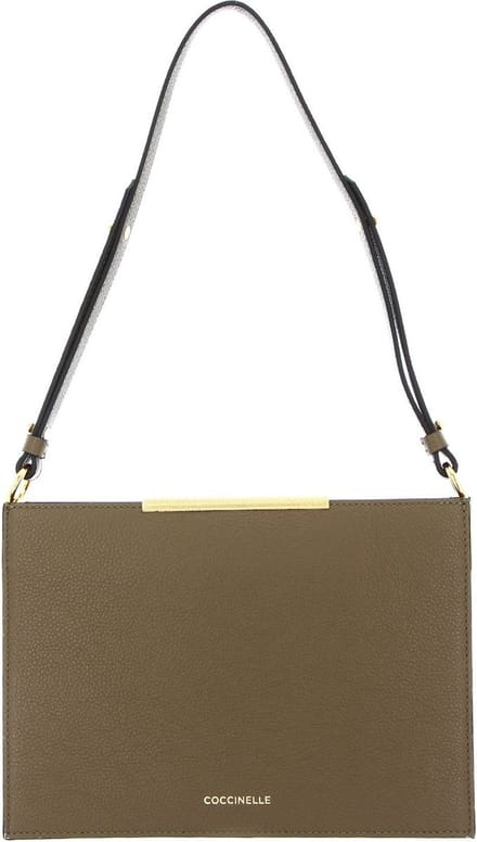 COCCINELLE Leren Schoudertas Delices Flat Shoulder Bag Moss Green Groene