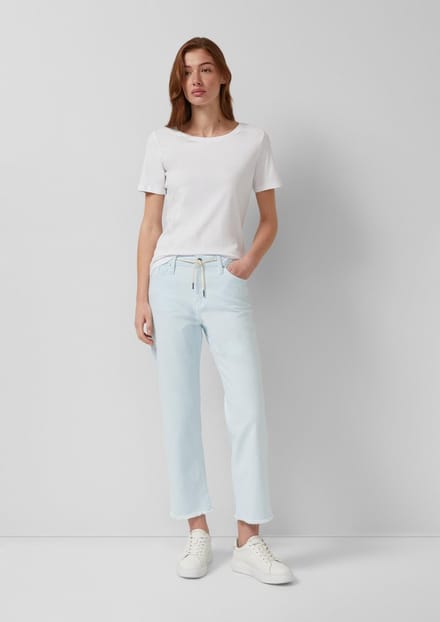 straight fit jeans van katoenmix model 'KAROLIN'