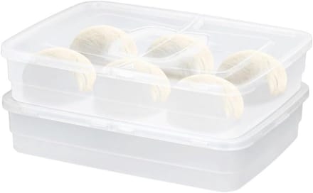 Pizzadeeg Containers - Deeg Bewaarbak - Deeg Laten Rijzen - Met Handgrepen - Set van 2 - Transparant