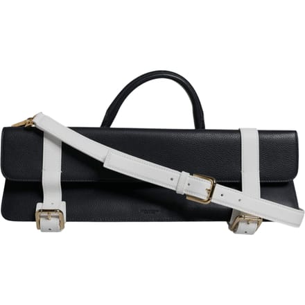 Blauwe Witte Kalfsleer Crossbody Schoudertas