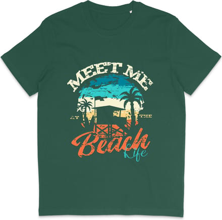Dames Heren T Shirt - Beach Life - Zomer - Groen - S
