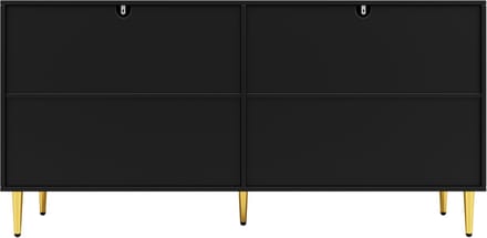 Zwart MDF Bijzetkast Eetkamer Woonkamer 152×40×75cm
