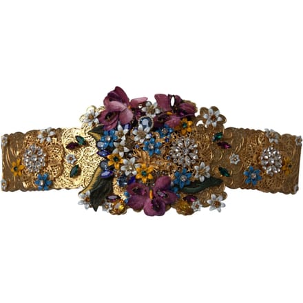 Dolce & Gabbana Multikleur Versierde Bloemige Kristallen Brede Tailleband