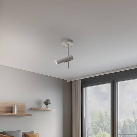 SIGMA Plafondspot Leda 1, taupe, 1-lamp, staal, GU10, hoogte 34 cm
