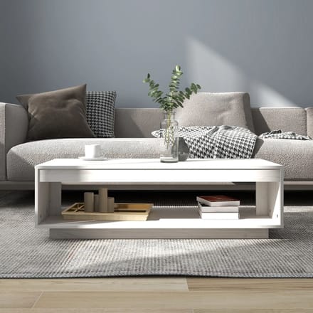 vidaXL - Salontafel - 110x50x33,5 - cm - massief - grenenhout - wit