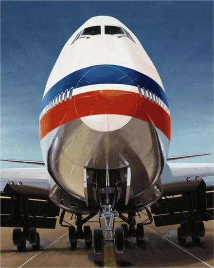 Thijs Postma - TP Aviation Art - Poster - Boeing 747 Jumbo Jet Landing - 40x50cm