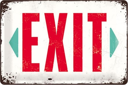 Nostalgic Art Metalen bord Exit 20-30 cm