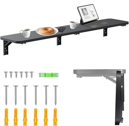 Maclean - Inklapbare plank / bureau - opklapbaar - 100x20 cm, max. 50 kg, MC-129 B - Zwart