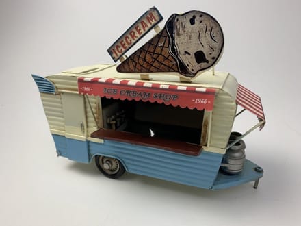 Retro Food Caravan ijsverkoop Blauw