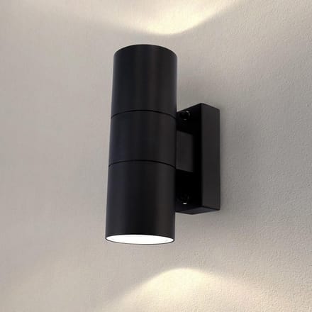 Ledvion - LED Wandlamp - GU10 - IP54 - Zwart