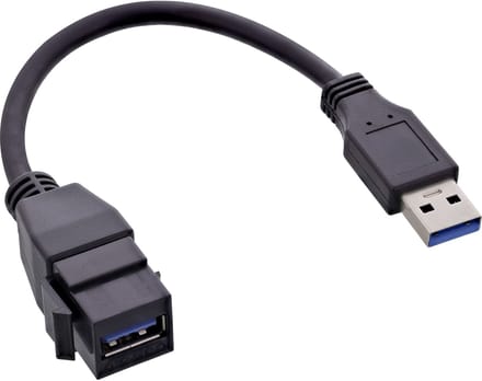 USB-A Keystone module - USB-A (m) | USB3.0 5 Gbps | zwart | 0,20 meter