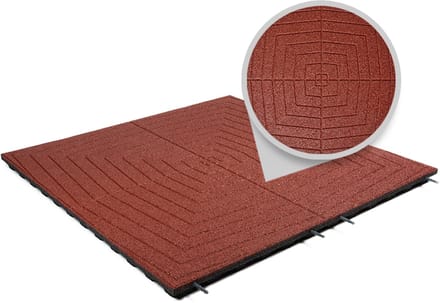Rubbermagazijn - Rubberen tegels - Rood design - Per 1 m² - Dikte 4,8cm - 100x100cm - Speelplaatstegel
